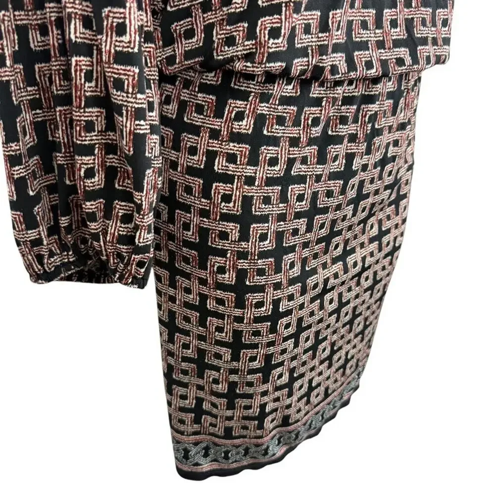 Max Studio Womens Black Blouson Long Sleeve Stretch Jersey Knit Dress sz M - Picture 2 of 16